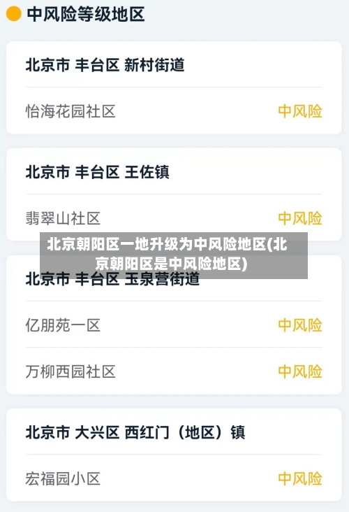 北京朝阳区一地升级为中风险地区(北京朝阳区是中风险地区)-第2张图片