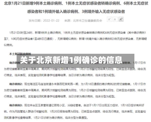 关于北京新增1例确诊的信息-第2张图片
